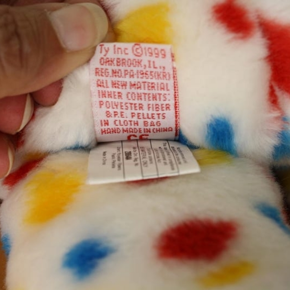 Vintage 1999 Confetti Squares Ty Beanie Buddy BEAR plushie toy bear stuffy - Picture 5 of 6